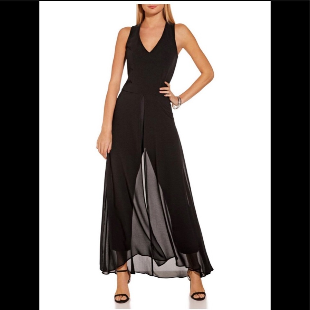 Boston Proper Overlay Jumpsuit Black